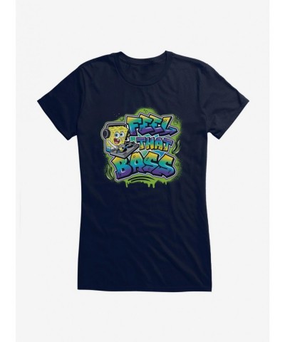 Festival Price SpongeBob SquarePants Hip Hop Feel That Bass Girls T-Shirt $6.37 T-Shirts