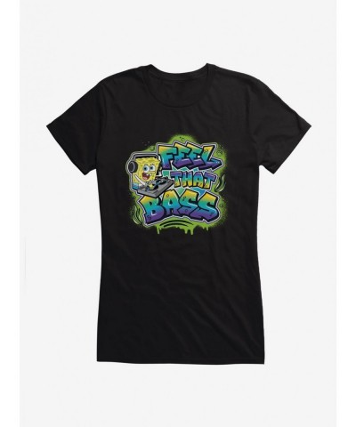 Festival Price SpongeBob SquarePants Hip Hop Feel That Bass Girls T-Shirt $6.37 T-Shirts