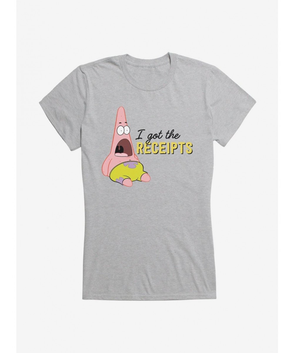 Pre-sale Discount SpongeBob SquarePants Patrick I Got The Receipts Girls T-Shirt $7.97 T-Shirts