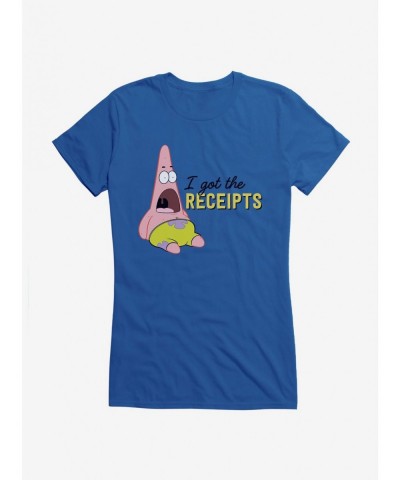 Pre-sale Discount SpongeBob SquarePants Patrick I Got The Receipts Girls T-Shirt $7.97 T-Shirts