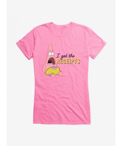 Pre-sale Discount SpongeBob SquarePants Patrick I Got The Receipts Girls T-Shirt $7.97 T-Shirts