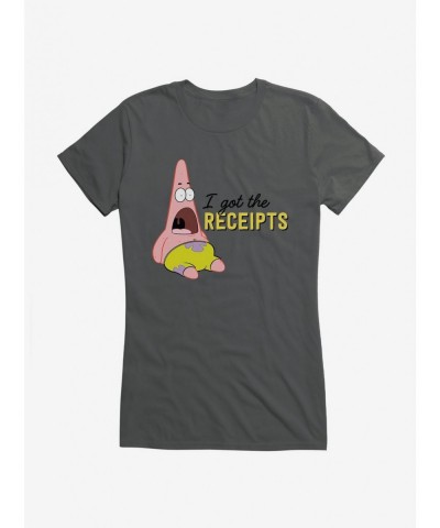 Pre-sale Discount SpongeBob SquarePants Patrick I Got The Receipts Girls T-Shirt $7.97 T-Shirts