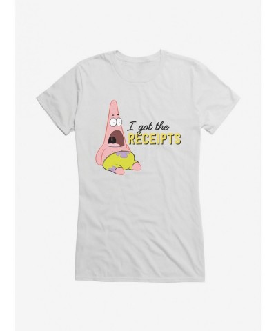 Pre-sale Discount SpongeBob SquarePants Patrick I Got The Receipts Girls T-Shirt $7.97 T-Shirts