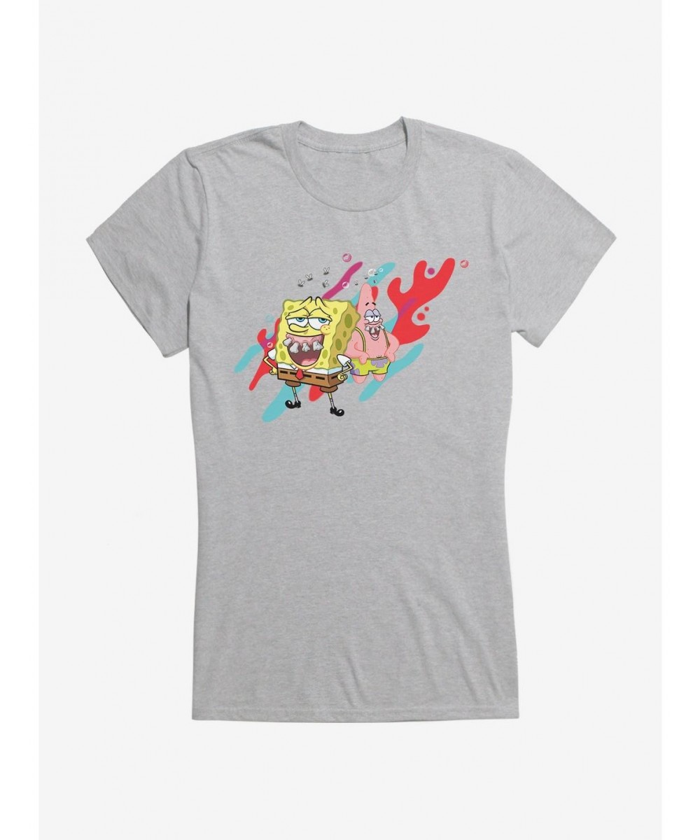 High Quality SpongeBob SquarePants Fake Teeth SpongeBob Patrick Coral Girls T-Shirt $8.37 T-Shirts