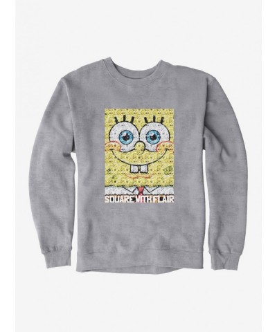 Discount SpongeBob SquarePants Square With Flair Comp Photo Sweatshirt $12.69 Sweatshirts