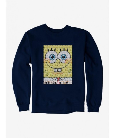 Discount SpongeBob SquarePants Square With Flair Comp Photo Sweatshirt $12.69 Sweatshirts