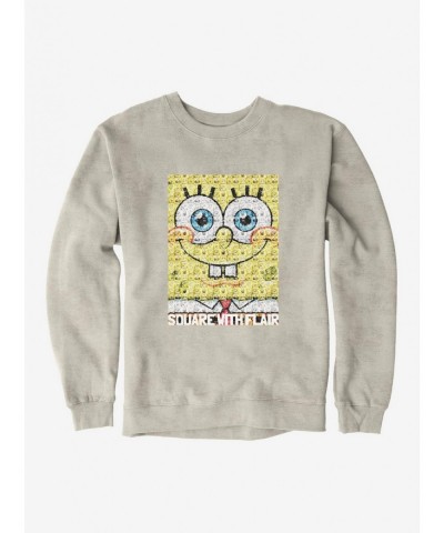 Discount SpongeBob SquarePants Square With Flair Comp Photo Sweatshirt $12.69 Sweatshirts