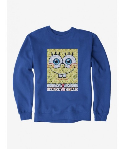 Discount SpongeBob SquarePants Square With Flair Comp Photo Sweatshirt $12.69 Sweatshirts