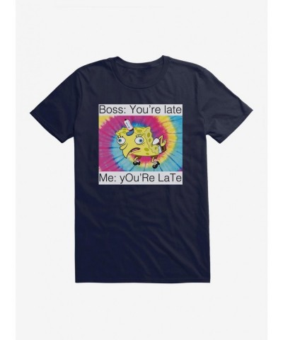 New Arrival SpongeBob SquarePants You're Late Meme T-Shirt $9.56 T-Shirts