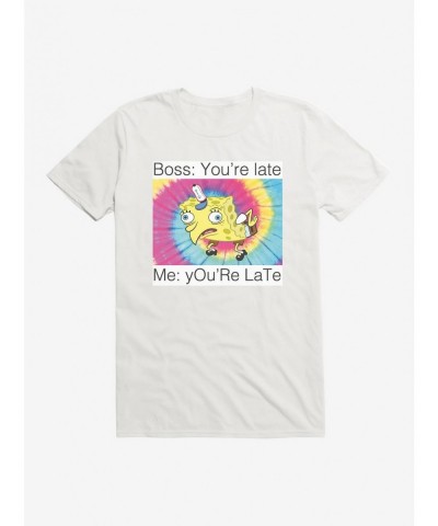 New Arrival SpongeBob SquarePants You're Late Meme T-Shirt $9.56 T-Shirts