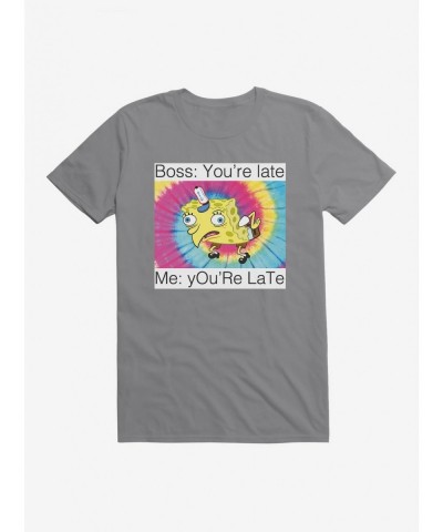 New Arrival SpongeBob SquarePants You're Late Meme T-Shirt $9.56 T-Shirts