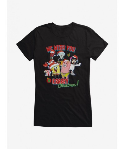 Exclusive SpongeBob SquarePants Krabby Christmas Girls T-Shirt $8.17 T-Shirts