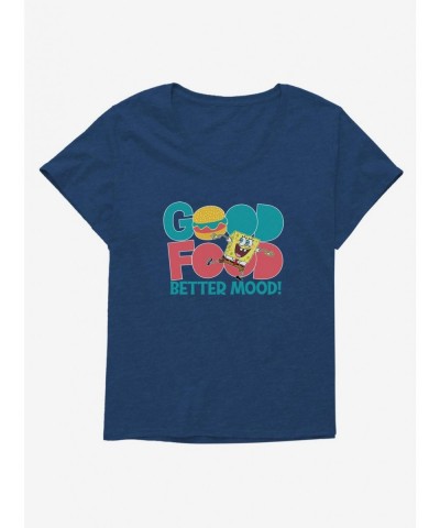 Unique SpongeBob SquarePants Good Food Better Mood! Girls T-Shirt Plus Size $9.57 T-Shirts