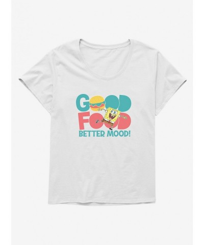 Unique SpongeBob SquarePants Good Food Better Mood! Girls T-Shirt Plus Size $9.57 T-Shirts