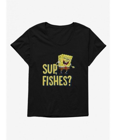 Crazy Deals SpongeBob SquarePants Sup Fishes Girls T-Shirt Plus Size $9.09 T-Shirts