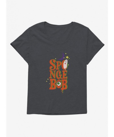 High Quality SpongeBob SquarePants Halloween Spooky Font Girls T-Shirt Plus Size $9.33 T-Shirts