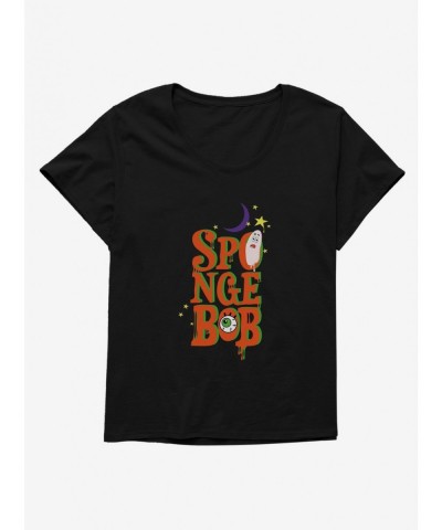 High Quality SpongeBob SquarePants Halloween Spooky Font Girls T-Shirt Plus Size $9.33 T-Shirts