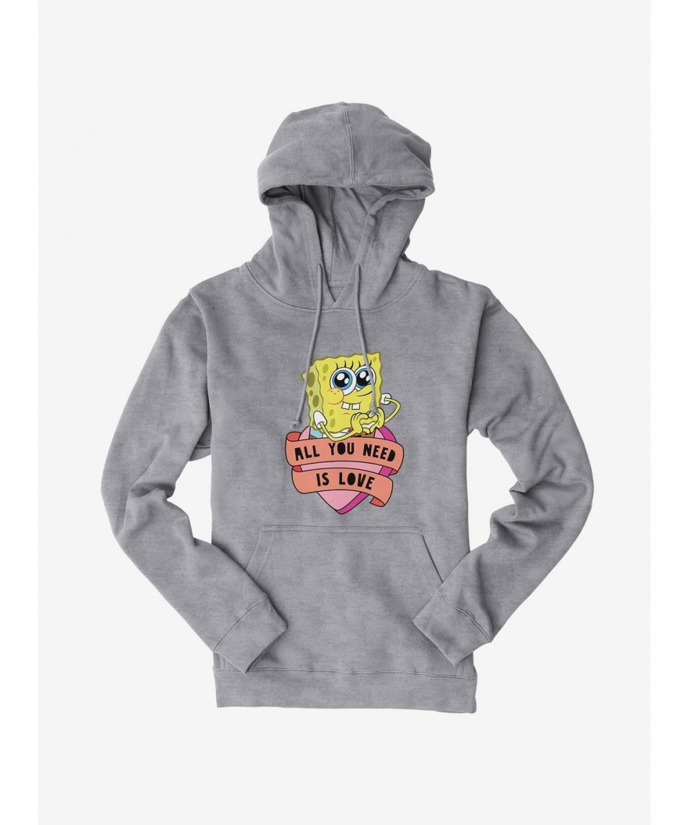 Value for Money SpongeBob SquarePants All You Need Is Love Heart Hoodie $17.24 Hoodies