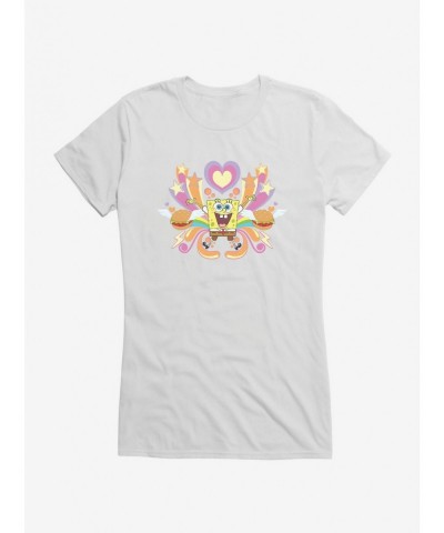 Exclusive Price SpongeBob SquarePants Hearts, Stars And Burgers Girls T-Shirt $9.56 T-Shirts