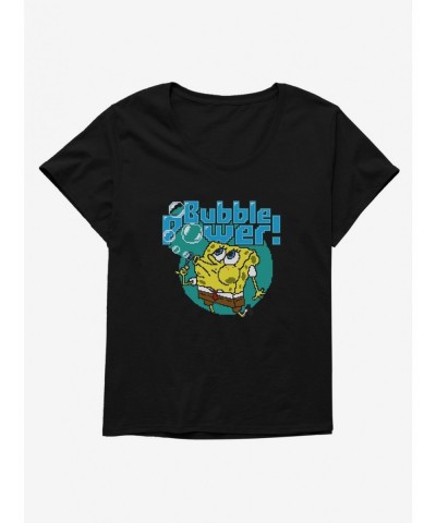 Big Sale SpongeBob SquarePants Bubble Power Girls T-Shirt Plus Size $11.72 T-Shirts