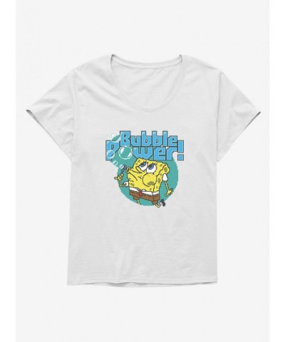 Big Sale SpongeBob SquarePants Bubble Power Girls T-Shirt Plus Size $11.72 T-Shirts