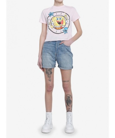 Wholesale SpongeBob SquarePants Jellyfish Girls Crop T-Shirt $8.37 T-Shirts