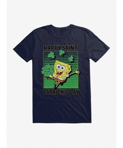 Bestselling SpongeBob SquarePants Happy Saint Patrick's Day Clovers T-Shirt $8.80 T-Shirts