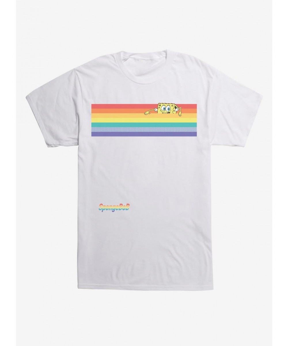 Discount Sale Spongebob Squarepants Rainbow Bar T-Shirt $7.84 T-Shirts