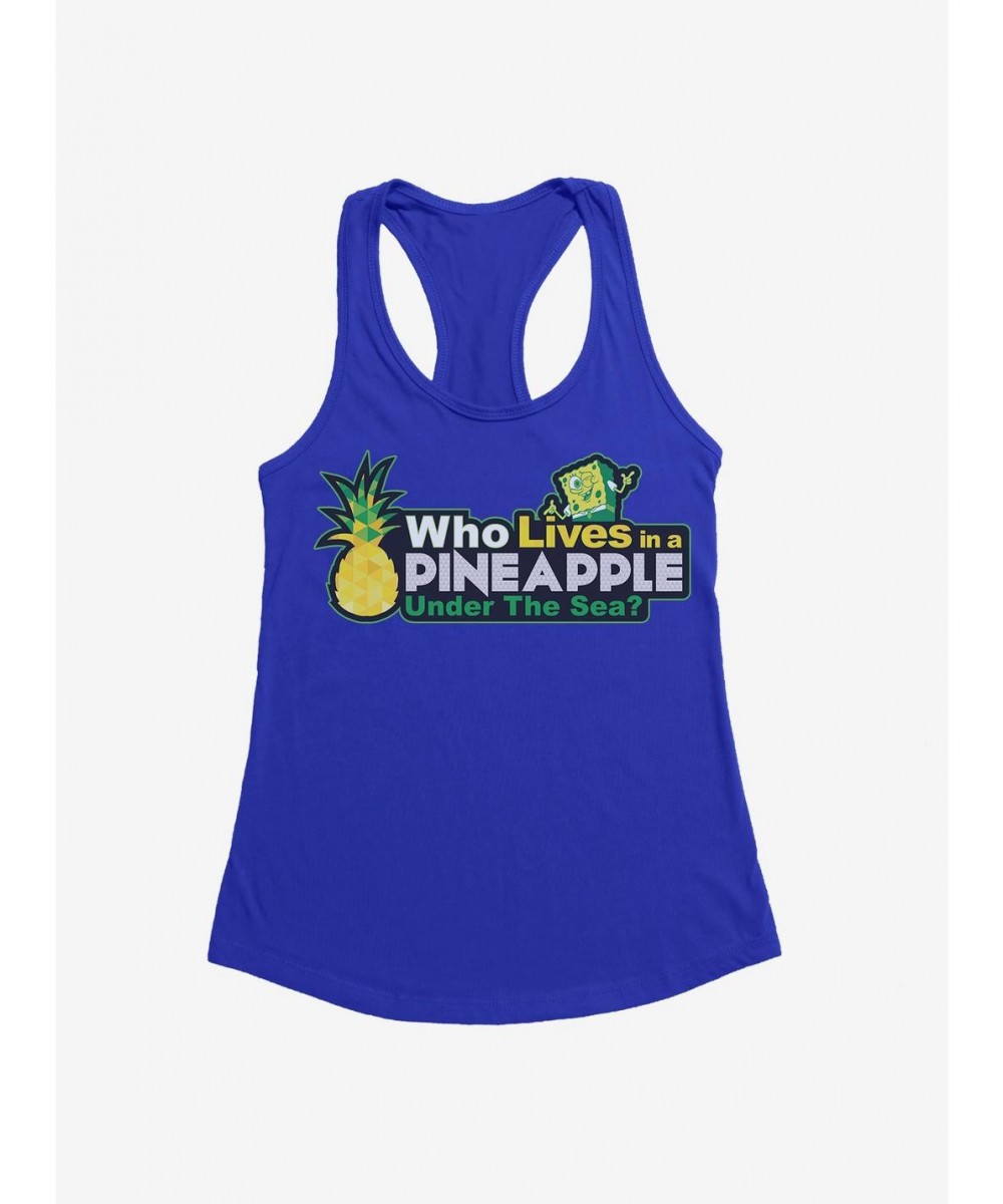 Huge Discount SpongeBob SquarePants Lives In A Pineapple Under The Sea Girls Tank $6.97 Tanks