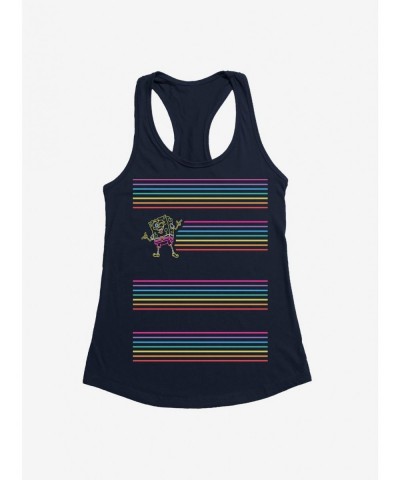 Bestselling SpongeBob SquarePants Neon Rainbow Lines Girls Tank $6.37 Tanks