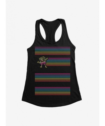 Bestselling SpongeBob SquarePants Neon Rainbow Lines Girls Tank $6.37 Tanks