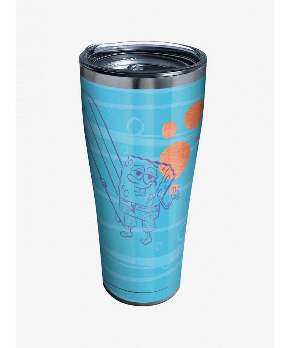 Limited Time Special Spongebob Squarepants Surfboard 30oz Stainless Steel Tumbler With Lid $20.65 Tumblers