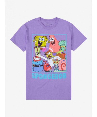 Huge Discount SpongeBob SquarePants Characters Pastel Boyfriend Fit Girls T-Shirt $7.97 T-Shirts