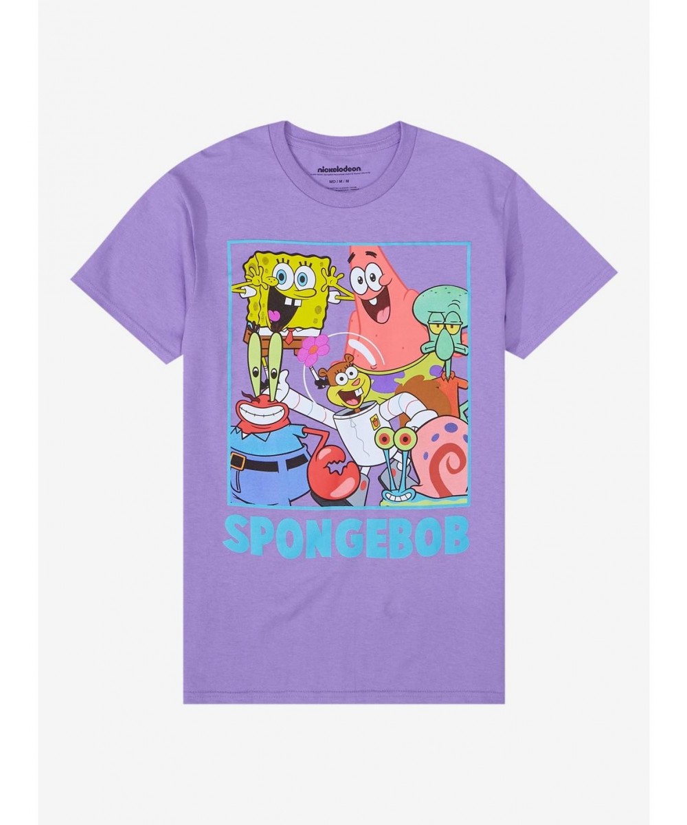 Huge Discount SpongeBob SquarePants Characters Pastel Boyfriend Fit Girls T-Shirt $7.97 T-Shirts