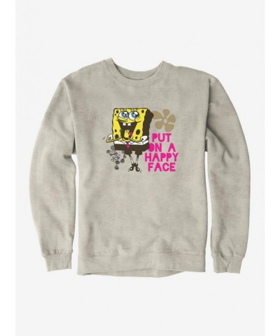 Hot Sale SpongeBob SquarePants Put On A Happy Face Sweatshirt $10.92 Sweatshirts