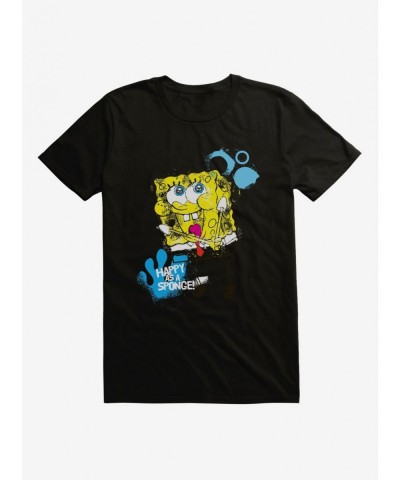 Huge Discount SpongeBob SquarePants Happy As A Sponge T-Shirt $7.65 T-Shirts