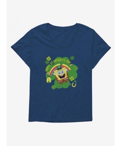 Premium SpongeBob SquarePants Happy St. Patrick's Day Girls T-Shirt Plus Size $9.09 T-Shirts