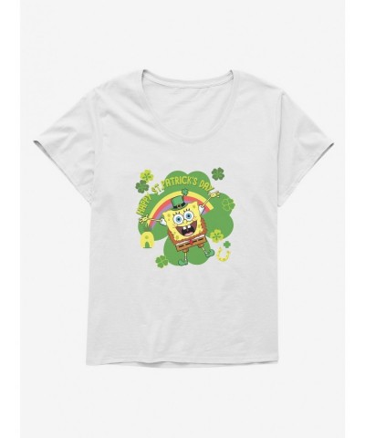 Premium SpongeBob SquarePants Happy St. Patrick's Day Girls T-Shirt Plus Size $9.09 T-Shirts